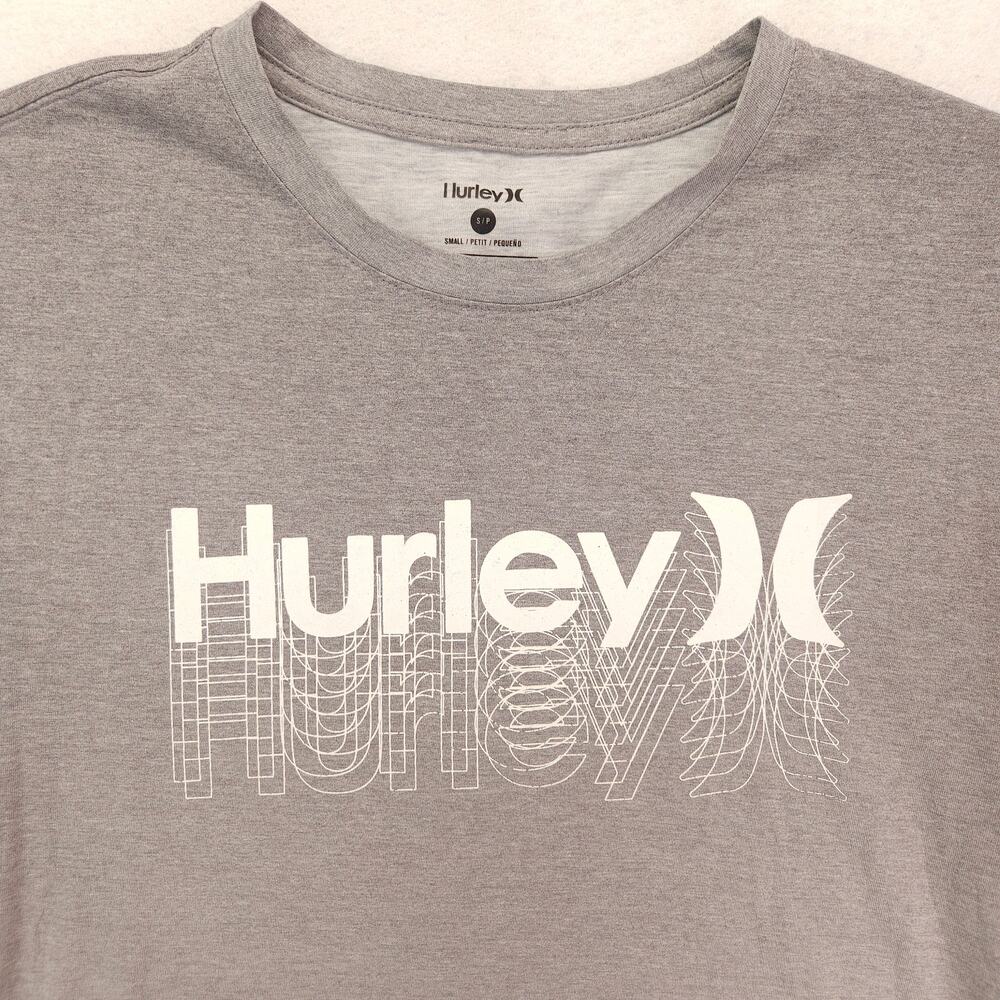 Hurley Casual Crew Neck Short Sleeve Graphic T-Shirt Mens Size Small S Gray